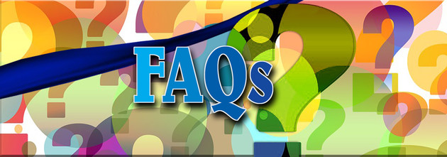 FAQs letters over multicolor question marks