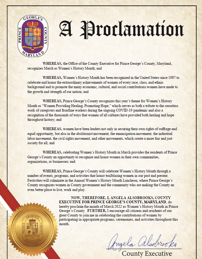 Women's History Month Proclamation