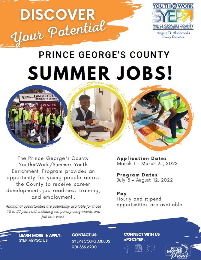 Youth Summer Jobs, photos of youth serving as interns in County departments