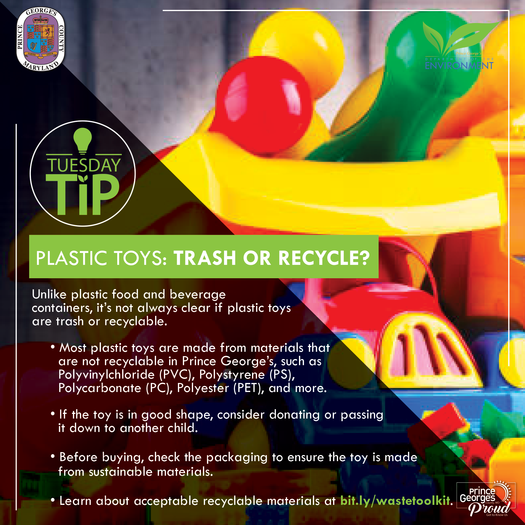Tuesday Tip Plastic Toys Trash or Recycle? / Juguetes Plásticos