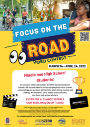 Vision Zero Prince George's Youth Video Contest Flyer 03.17.2022