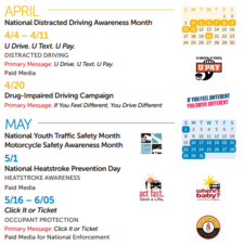 NHTSA Communications Calendar April-MayImage