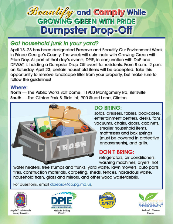 DPIE Dumpster Drop Off