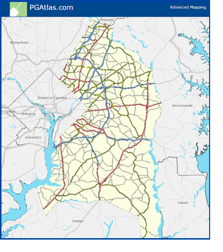 Screenshot of PG Atlas mapping online system of county map