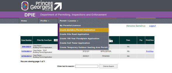 Starting a Building Permit Application image