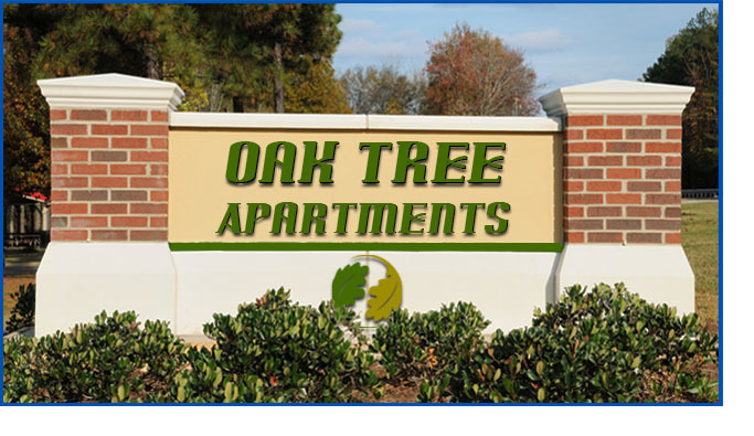Oak Tree Apartments freestanding sign