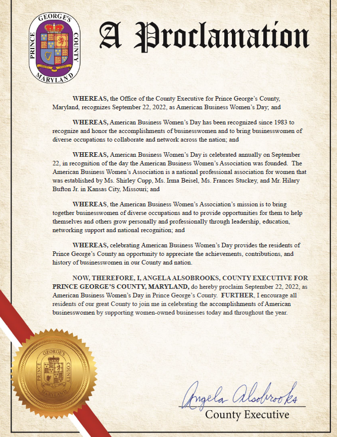 American Business Women's Day Proclamation