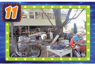 Name that Violation Contest with photo of open storage of broken items and yard of trash