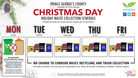 Christmas Holiday Waste Schedule