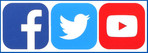 Social media icons for Facebook, Twitter and YouTube