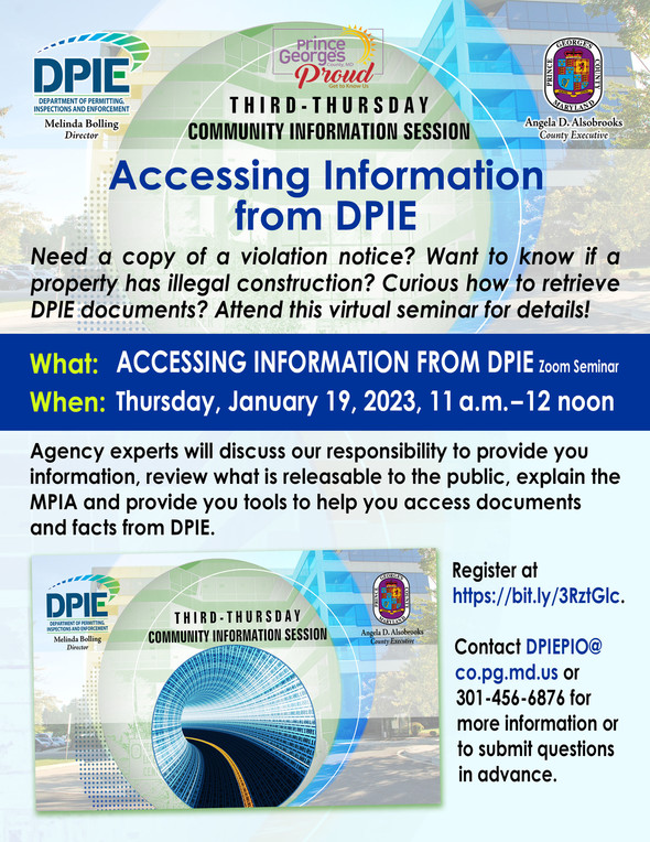 Third-Thursday Information Session - Accessing Information from DPIE, graphic of information highway
