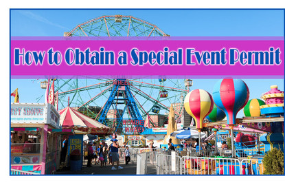 How to Obtain a Special Event Permit banner with photo of a fair with rides and food