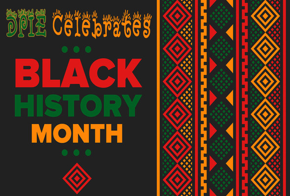 Black History Month banner with geometric print