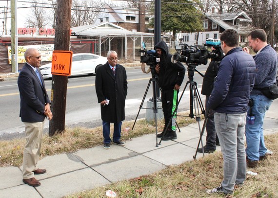 Director Michael Johnson being interviewed 