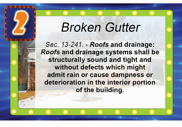 Quiz Answer to Question Number 2 - broken gutter