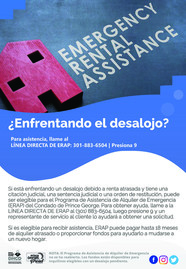 Facing Eviction ERAP Flyer - Spanish