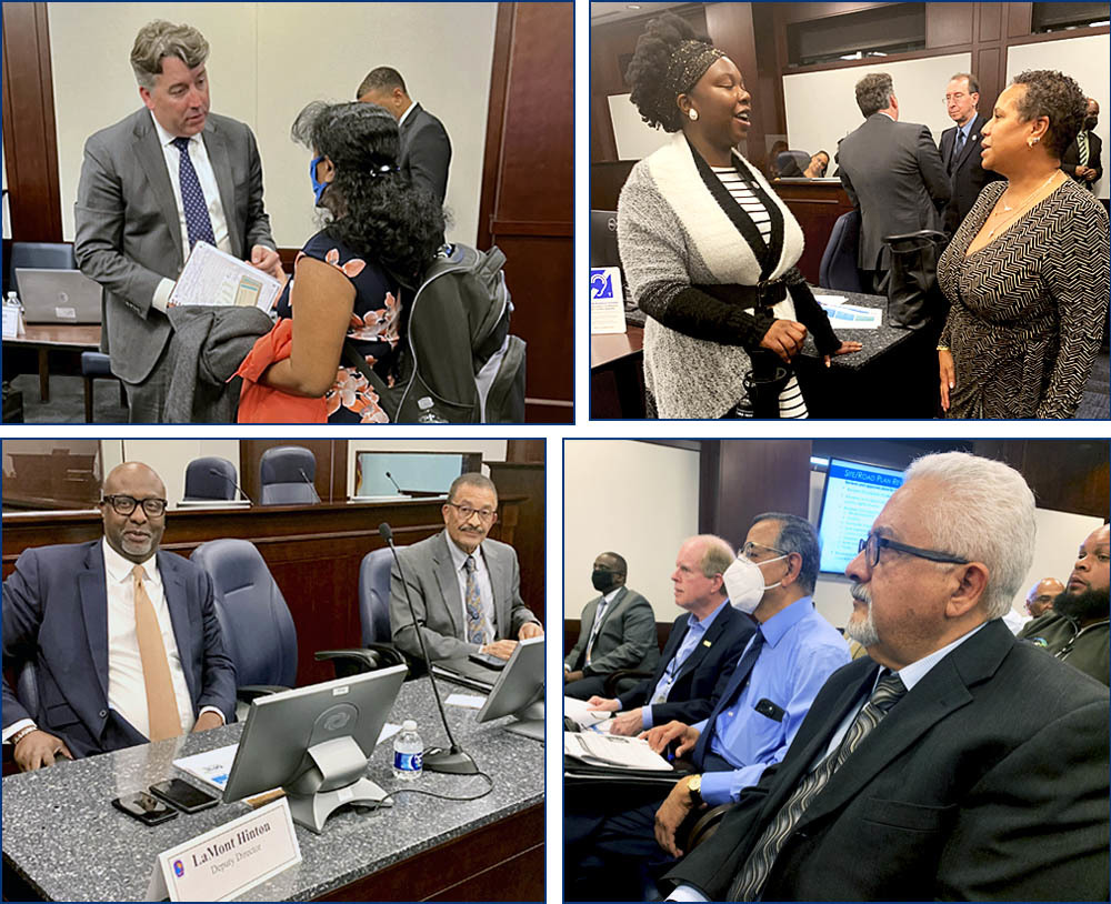 Council's Town Hall - DPIE, collage of 4 photos including Acting Director McCarthy, D.Directors Abraham and Hinton, Sp. Assistant Parris and ADs