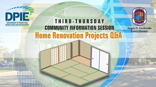 Third Thursday Community Information Session Home Renovation Projects Q&A cover slide image of June's PowerPoint with renovating a basement