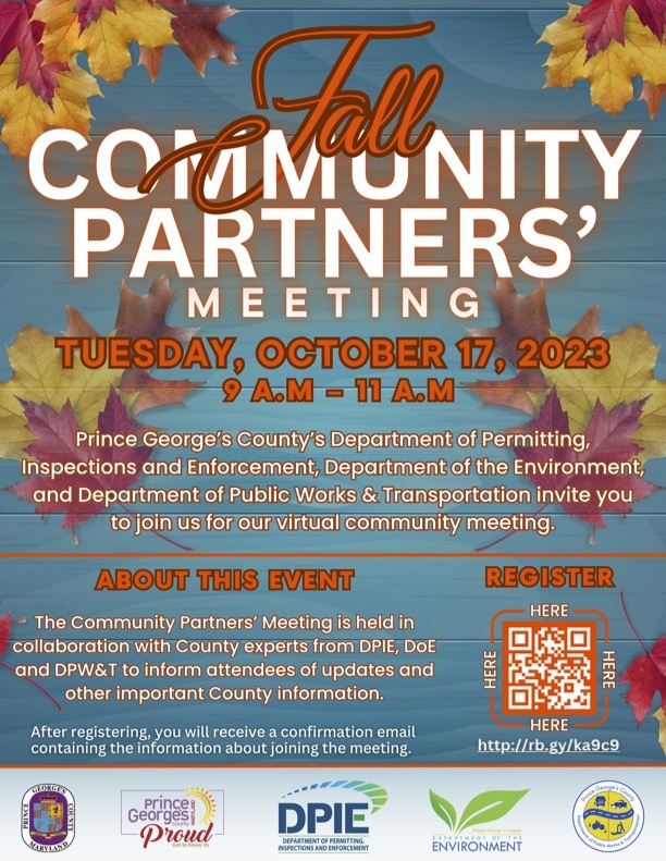 Fall Community Partners' Meeting flyer