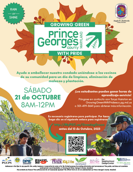 Growing Green with Pride flyer spanish
