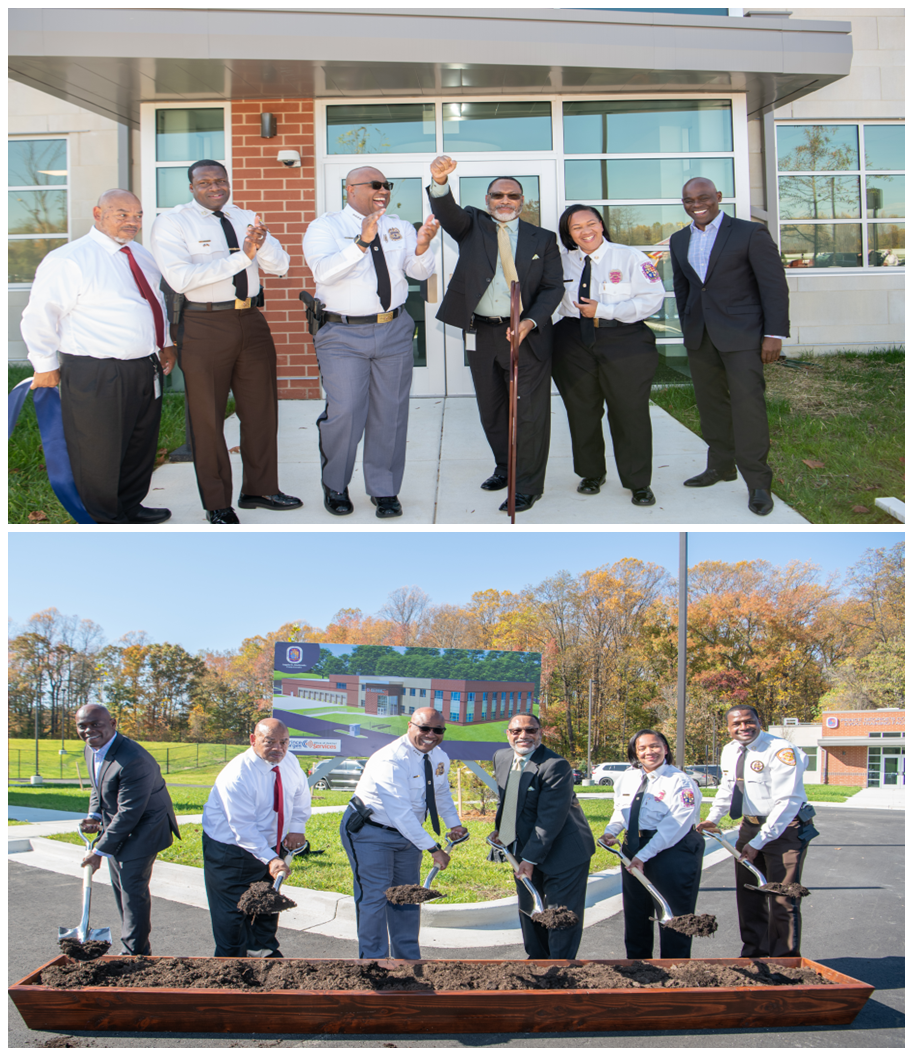 Public Safety Leaders in a Groundbreaking and Ribbon Cutting