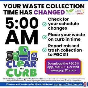 Your waste collection time has changed.