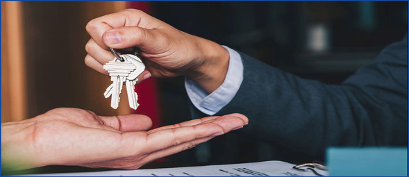 Rent Stabilization photo of landlord giving keys to renter