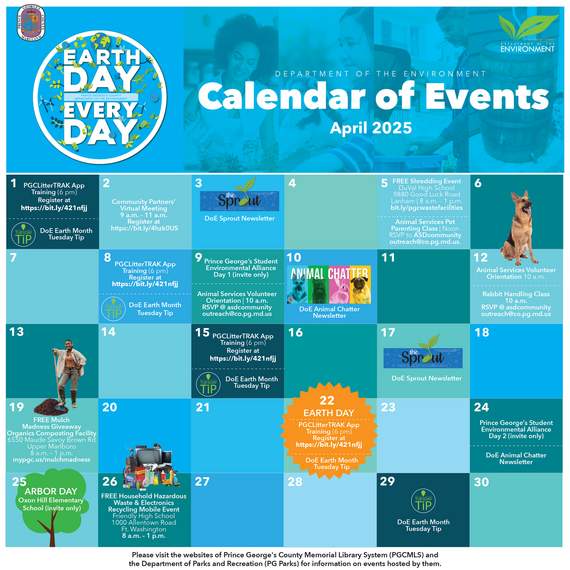 Calendar of Event Earth Month 25