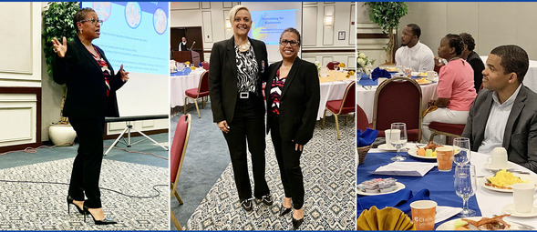 Permitting for Businesses presentation given by Lori Parris, with County Council Member Ingrid S. Watson, and coworker Charles Cooper