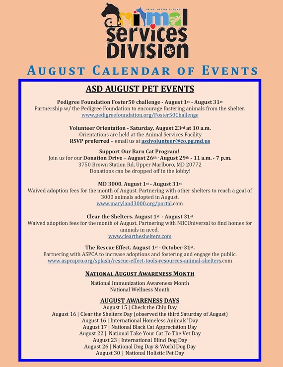 August ASD events
