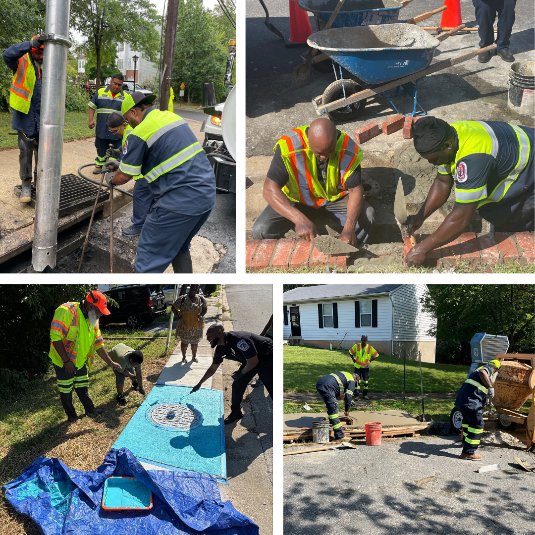 Photo collage of Storm Drain crews