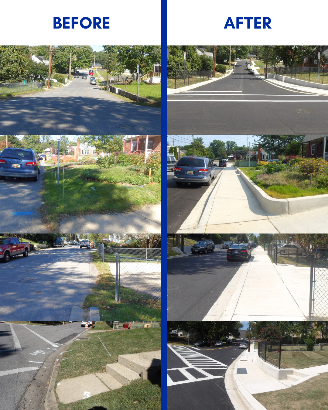 Photo collage of Kilmer Street Improvements