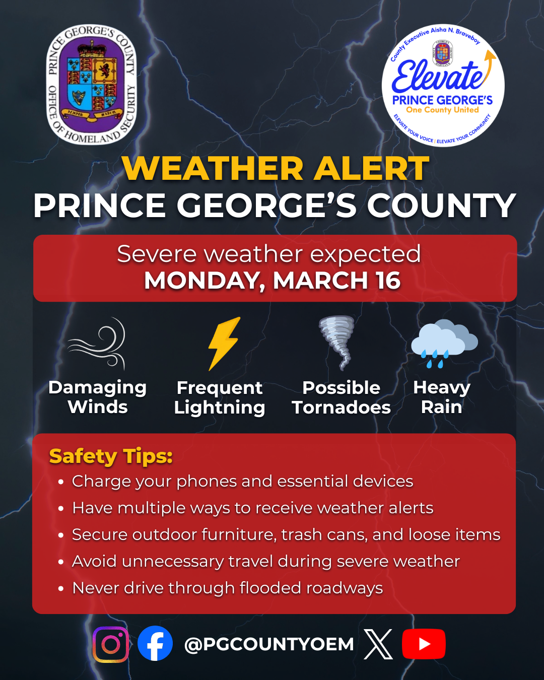 PGC Severe Weather Alert - Mar 16 2026 - OEM ENG