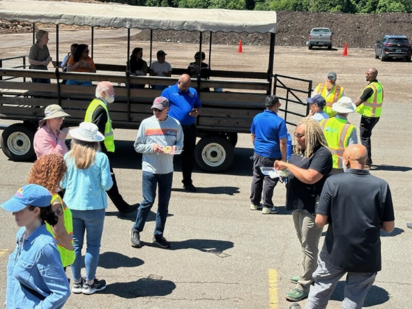 Pictures of employees at OCF for National Composting Program