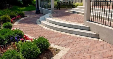 pervious pavers with flowers