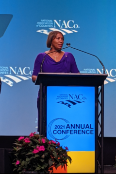 NACo CMMAW purple dress speaking