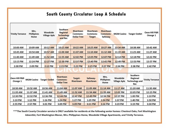 SCC Schedule