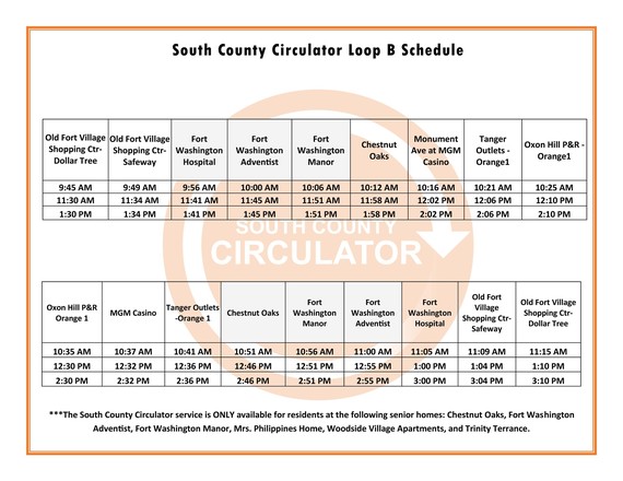 SCC Schedule
