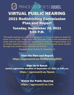 Public Hearing - 2021 Redistricting Commission Plan and Report 