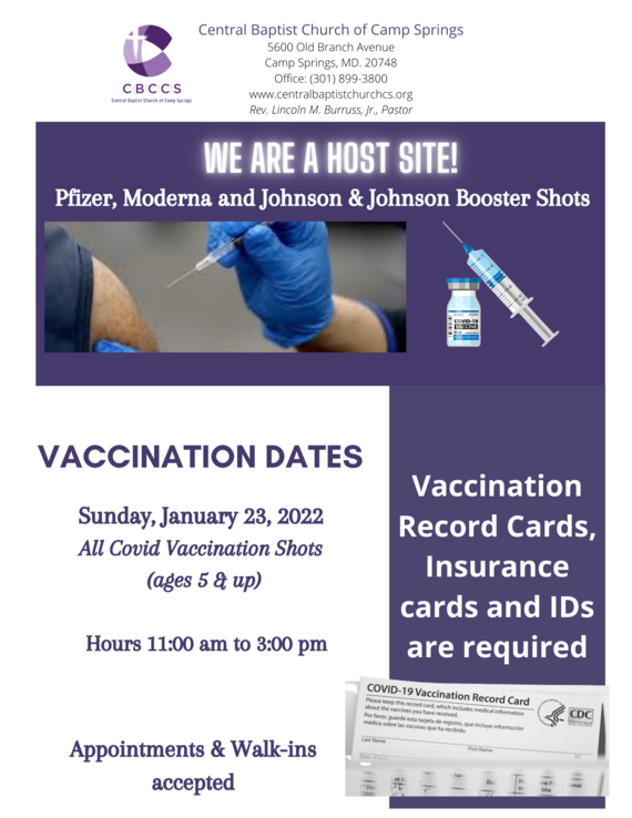 D-8 Vaccination/Booster site - 1-23-22 