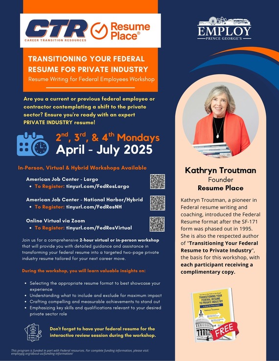 Transitioning Federal Resumes to Private Sector Resumes Workshop