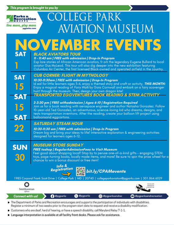 November Events with CP Aviation Museum