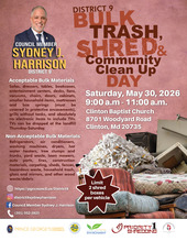District 9 Bulk Trash, Shred & Community Clean Up Day 2026