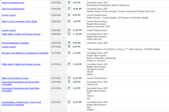 Upcoming Council Meetings