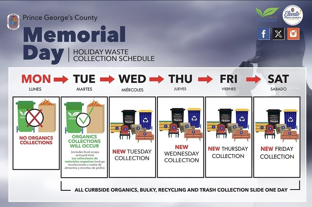 Memorial Day Holiday Waste Schedule