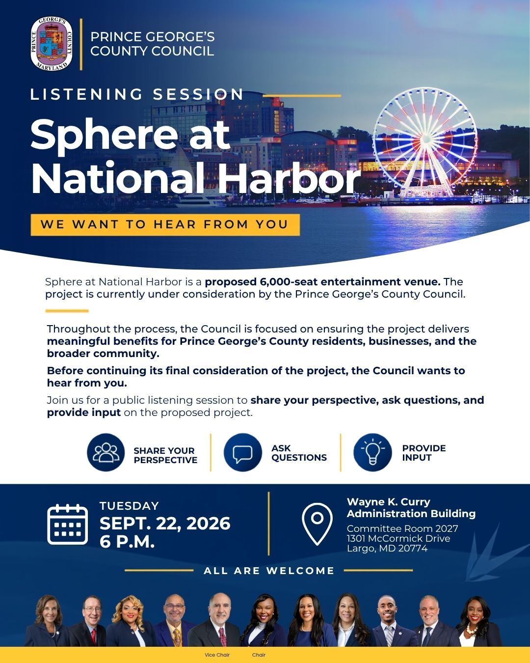 PGCC Sphere at National Harbor Flyer
