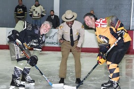ice hockey puck drop