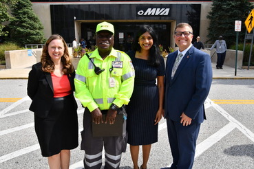 Howard Bostick and officials at MVA event