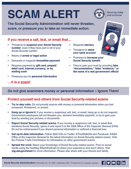 Social Secutiy Scam alert