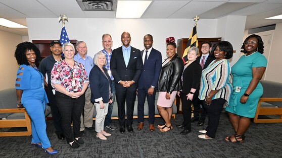 Governor Moore with Annapolis staff